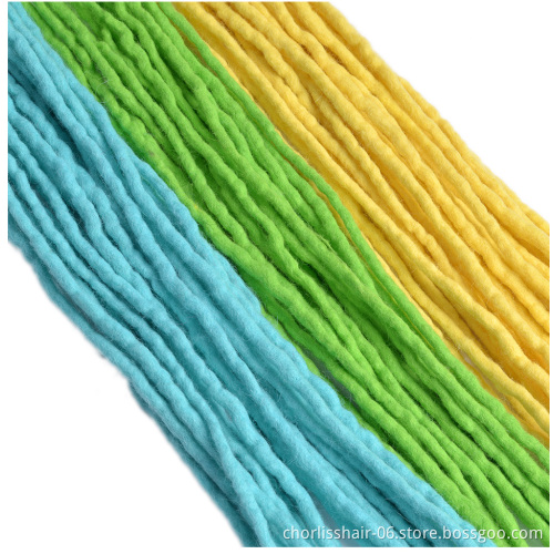Wholesale Long 22'' Soft Colorful Nepal Felted Wool Handmade Afro Synthetic Dreadlocks Crochet Braids Hair For Kids And Adult